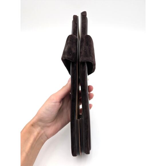 Steve Madden Lumina Open Toe Slide Sandals Women's Brown Suede Size US9.5 EU40 - Picture 5 of 12